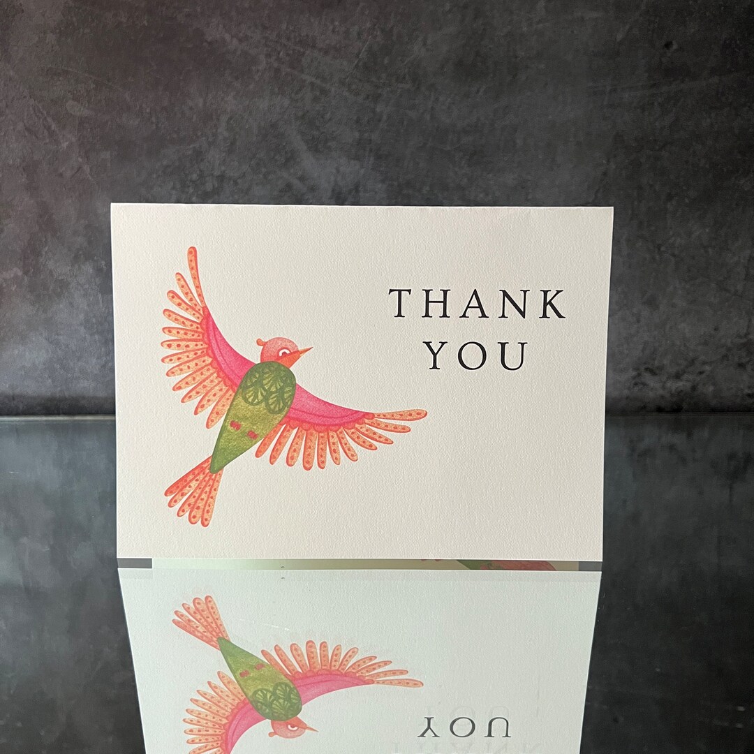 Downloadable Thank You Card, Watercolor Bird, Note for Hostess Print at ...