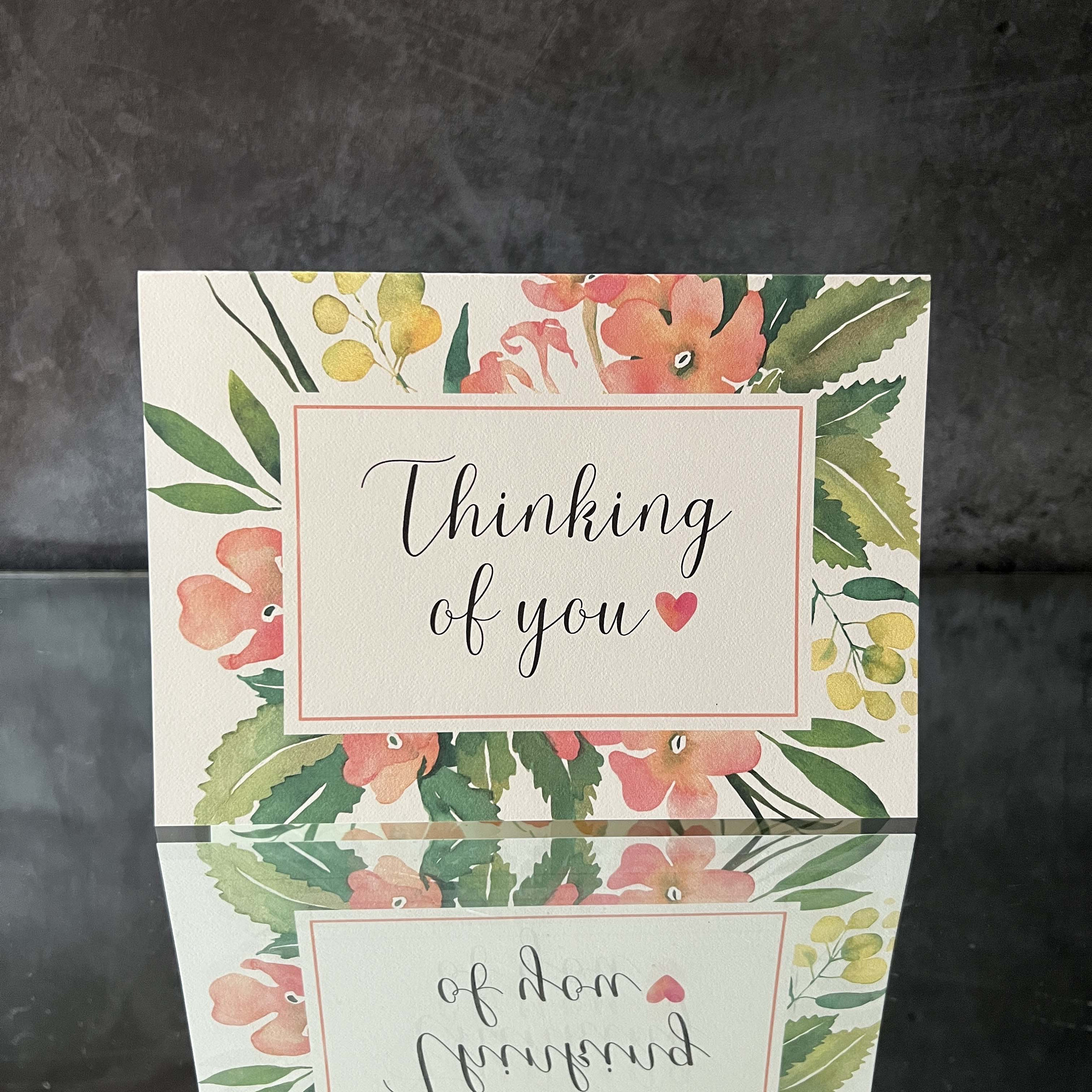 Downloadable Sympathy Card, Watercolor Flowers Thinking of You Print at ...