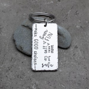 Make Good Choices Keychain For Teen Driver Teenager Gift New Driver Gift Drivers License Be Safe Have Fun Call Your Mom Sweet 16 Gift