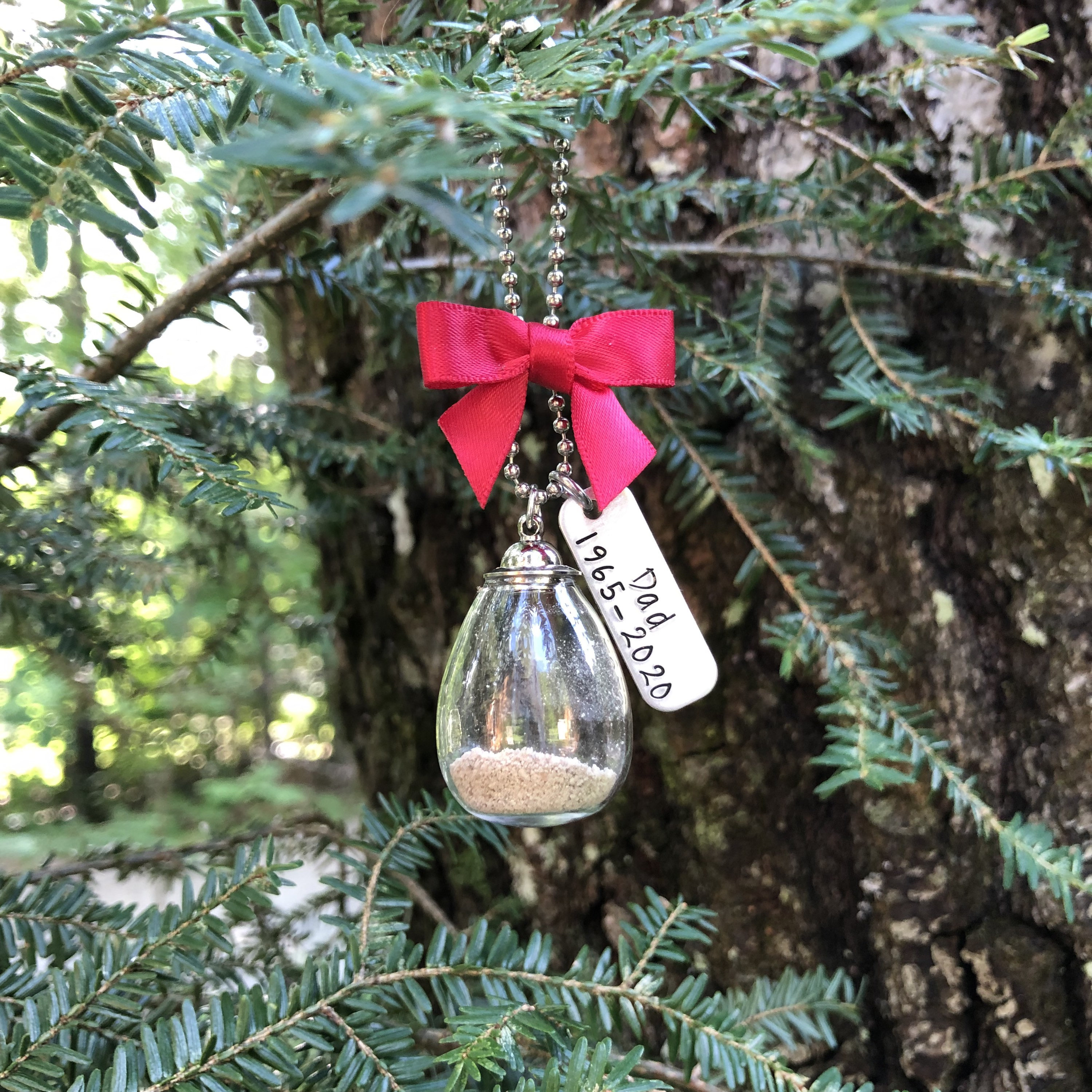 Christmas Tree Memorial Ornament For Ashes Fillable Glass Etsy