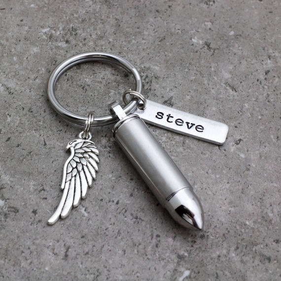 Memorial Gallery black Aluminum Urn Cremation Keychain