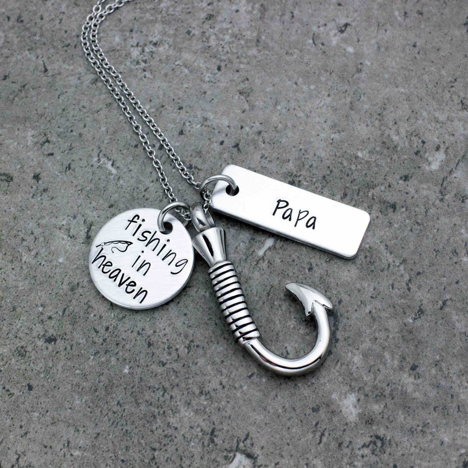 Fish Hook Urn Necklace Fishing in Heaven Personalized Etsy