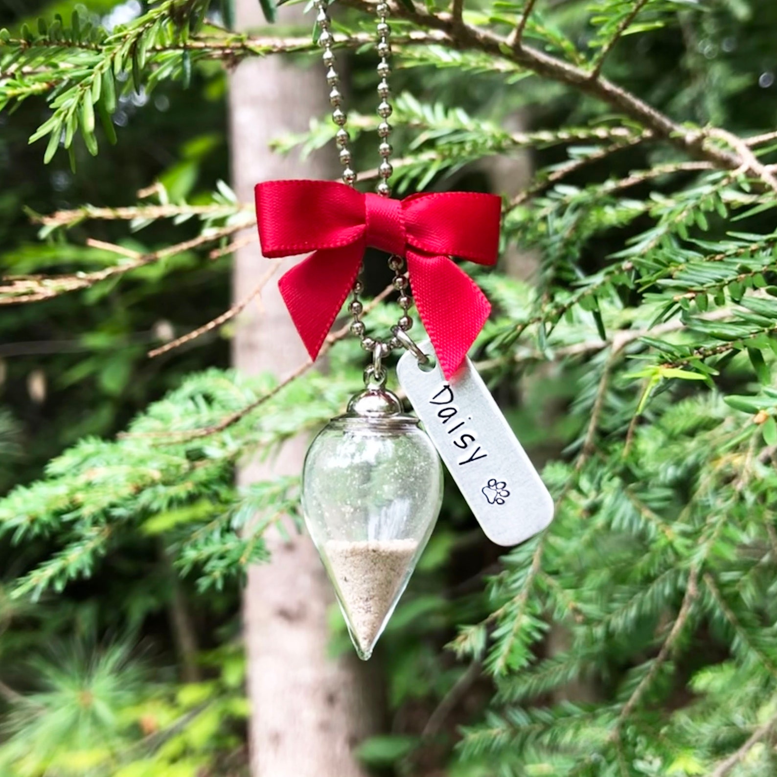 Christmas Tree Pet Memorial Ornament for Pet Ashes Fillable Etsy