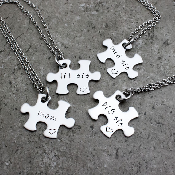 mother daughter puzzle piece necklace
