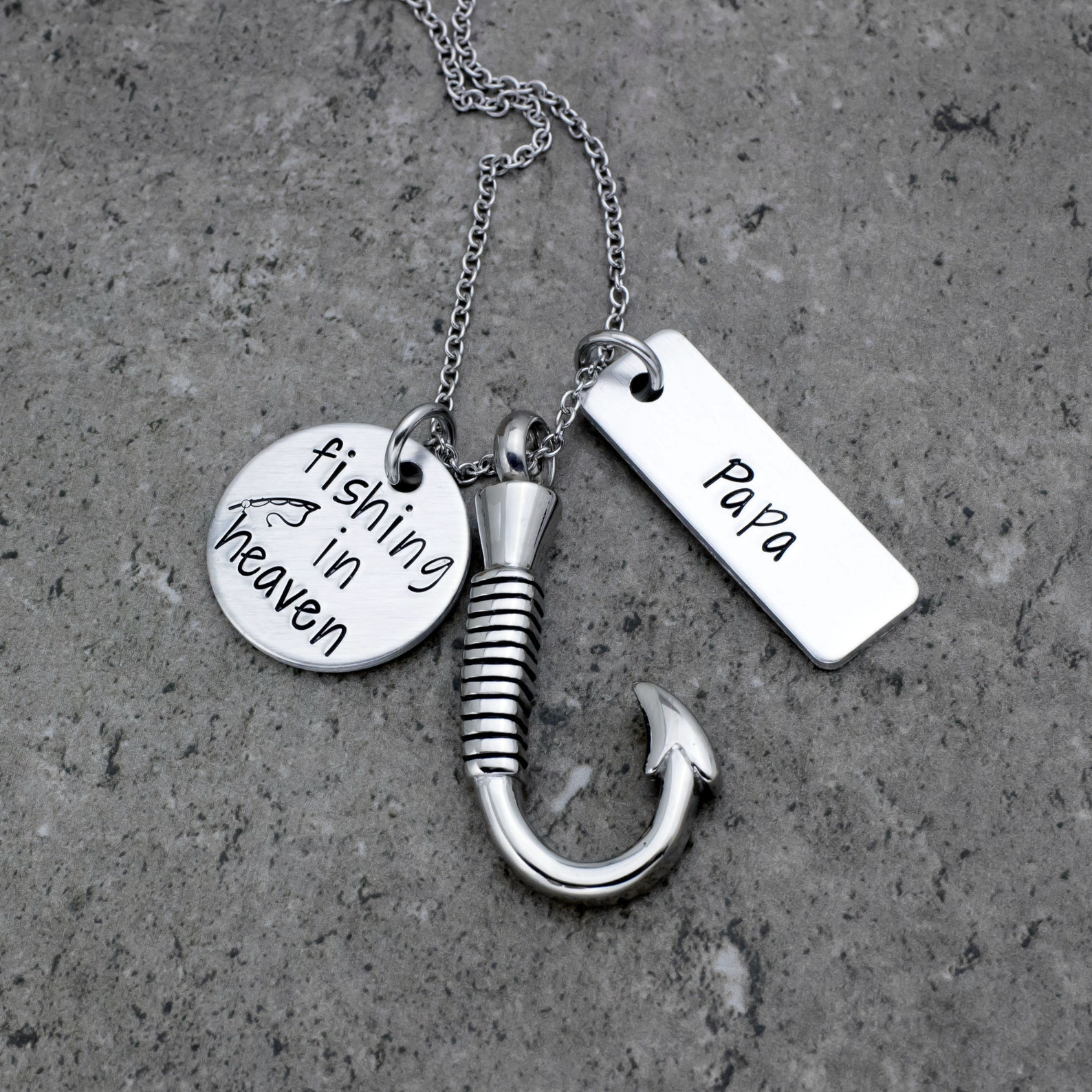 Fish Hook Urn Necklace Fishing in Heaven Personalized Etsy