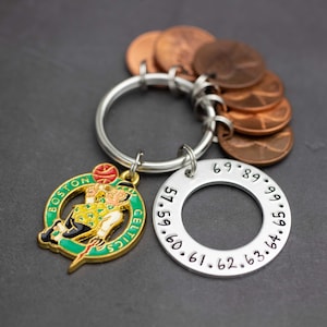 Boston Celtics NBA Championship Wins Keychain New England Sports Fan Paraphernalia Celtics Fan Gift Unique Gift For Boston Sports Lover