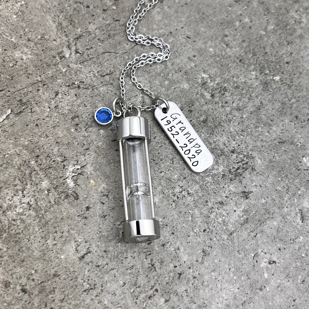 Hourglass Urn Necklace Personalized Cremation Jewelry to Hold Ashes Custom  Name Dates Birthstone Family Remembrance Sympathy Gift Memorial - Etsy