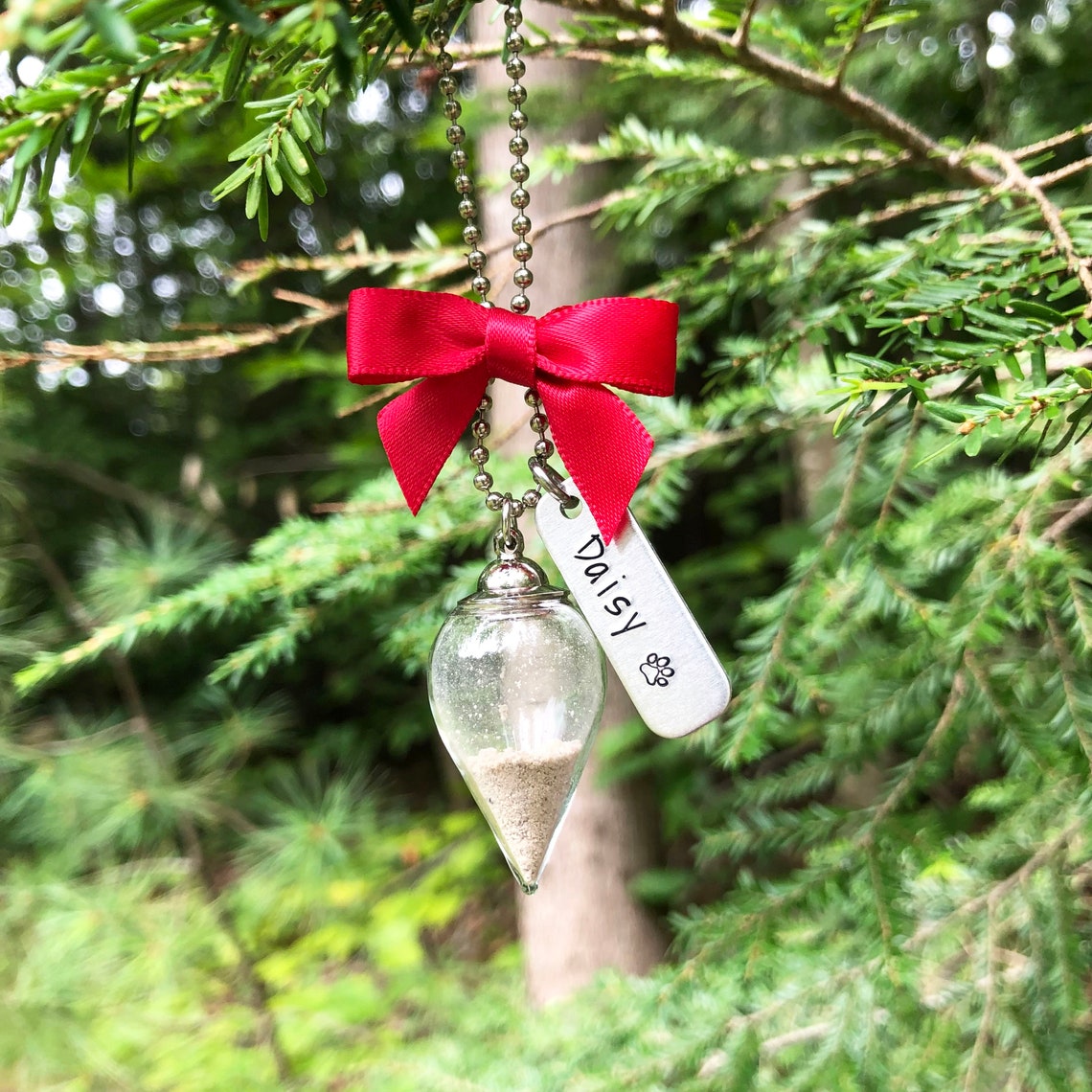Christmas Tree Pet Memorial Ornament for Pet Ashes Fillable Etsy