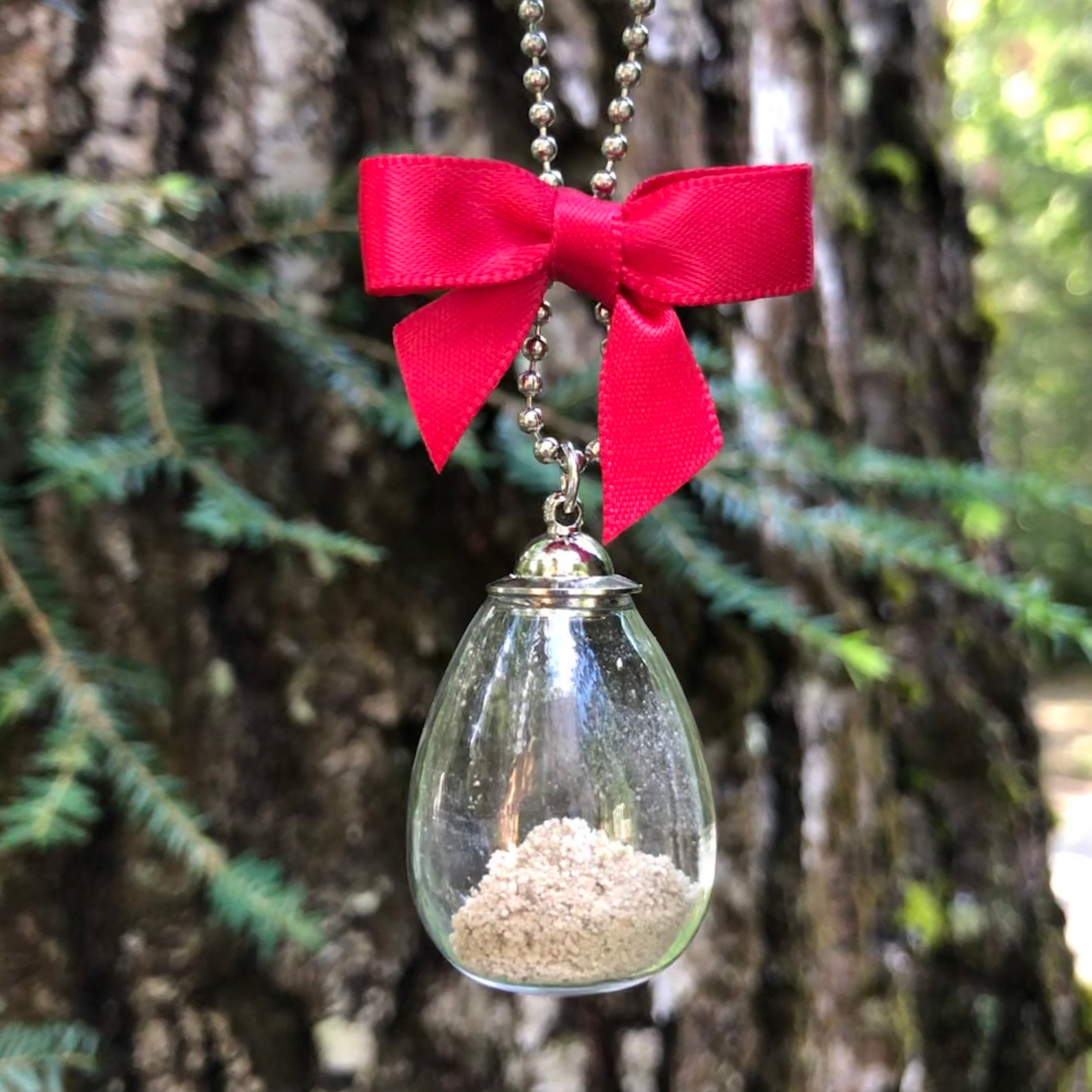 Christmas Tree Memorial Ornament For Ashes Fillable Glass Etsy Italia