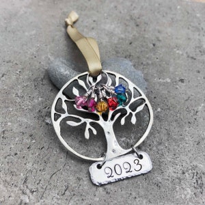 2023 Family Tree Christmas Ornament Window Hanging Personalized Christmas Ornament Suncatcher Tree Of Life Family Tree With Birthstones Gift