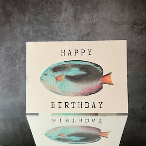 Downloadbare verjaardag die je kaart, aquarel vis, gelukkige verjaardag voor papa print thuis kaart & envelop snel gemakkelijk last-minute instant download