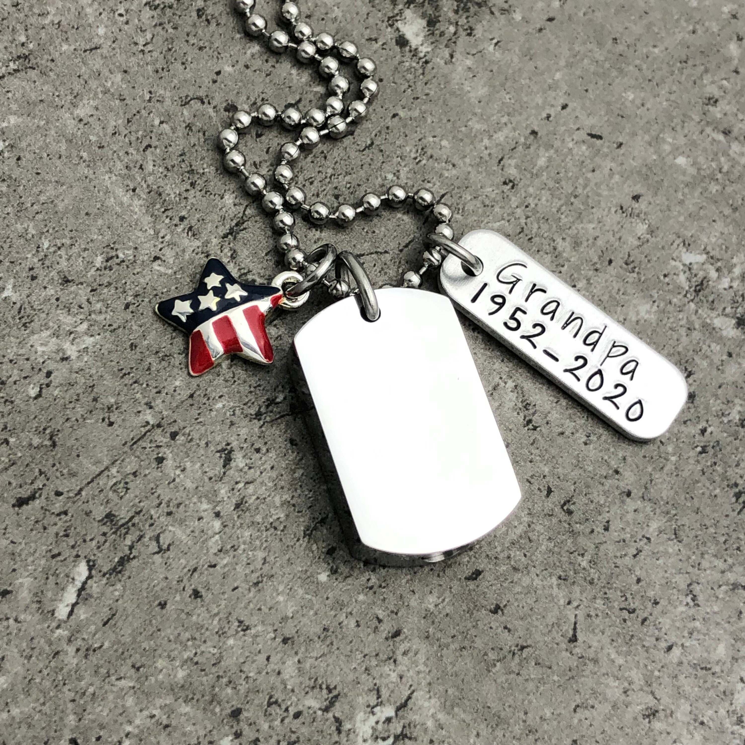 Dog Tag Urn Necklace Personalized Cremation Jewelry for Men