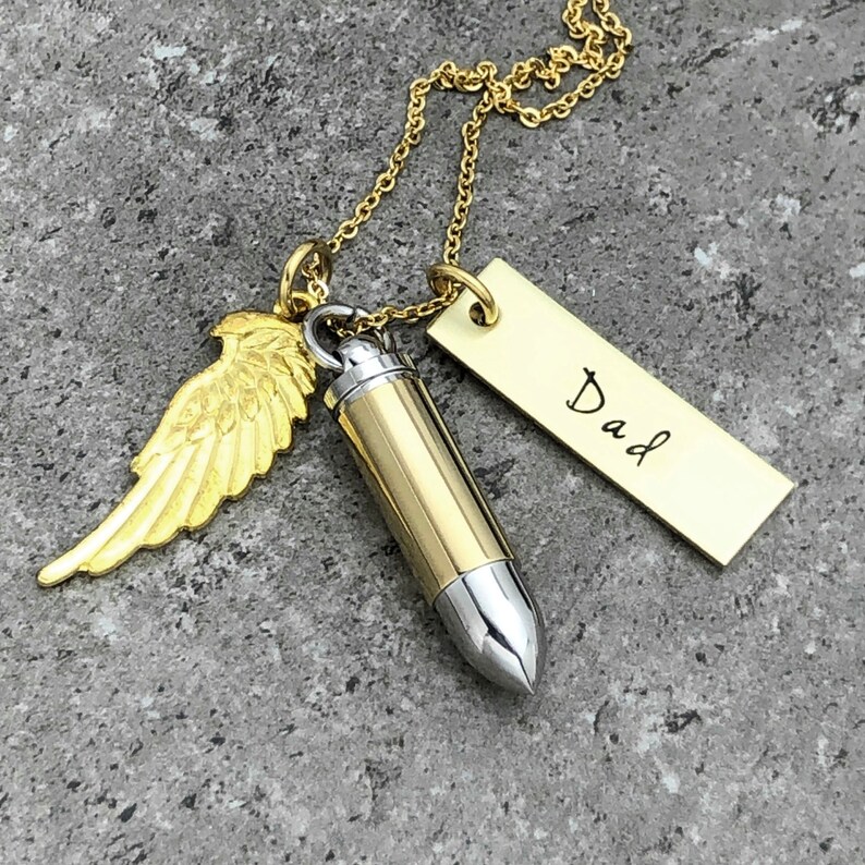 Gold Bullet Urn Necklace Bullet Cremation Necklace Jewelry for Etsy