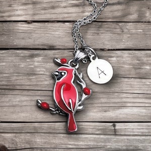 Cardinal Cremation Necklace Personalized Necklace For Ashes Cremation Jewelry Custom Necklace With Loved Ones Initials Stainless Steel Urn