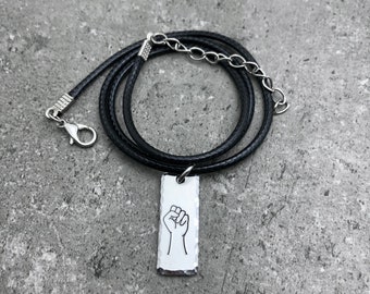 Fist Necklace Empowerment Jewelry Social Justice #BLM Racial Equality Social Activism