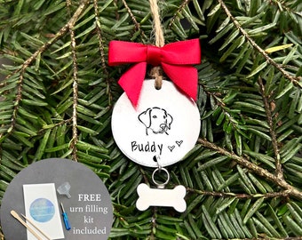 Personalized Urn Ornament For Lab Dog Memorial Ornament Labrador Retriever Christmas Ornaments Dog Bone Urn Christmas Ornament For Dog Ashes