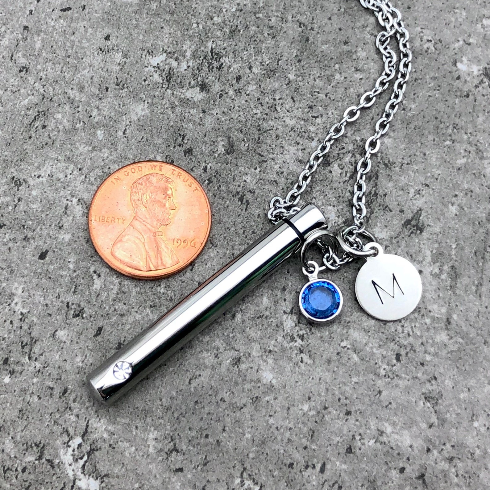 Cremation Necklace Slender Vial For Ashes Personalized Etsy