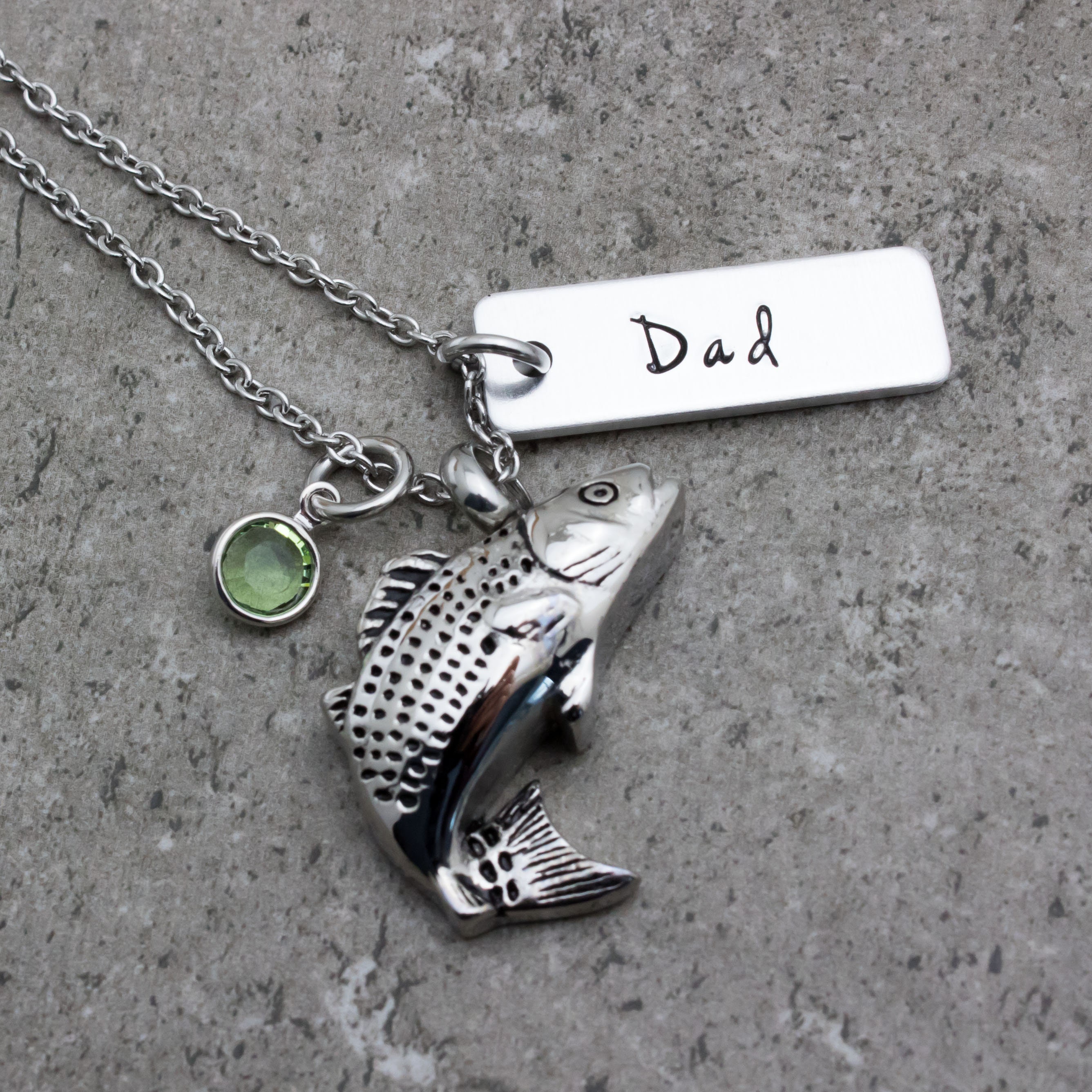 Fish Dad Cremation Necklace 