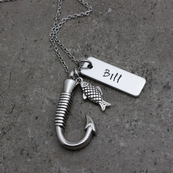 Fish Hook Urn Necklace Personalized Cremation Jewelry Necklace for