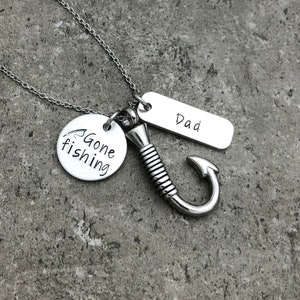 Gone Fishing Personalized Fish Hook Urn Necklace Personalized Cremation Jewelry Urn Necklace For Ashes Human Ash Keepsake Fish Hook Ashes