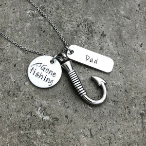 Gone Fishing Personalized Fish Hook Urn Necklace Personalized Cremation Jewelry Urn Necklace For Ashes Human Ash Keepsake Fish Hook Ashes image 1