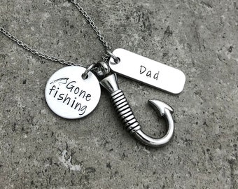 Gone Fishing Personalized Fish Hook Urn Necklace Personalized Cremation Jewelry Urn Necklace For Ashes Human Ash Keepsake Fish Hook Ashes