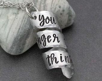 Hidden Message Necklace Scroll Necklace Inspirational Necklace You Are Stronger Than You Think You Are Strong Jewelry Encourage Strong Woman