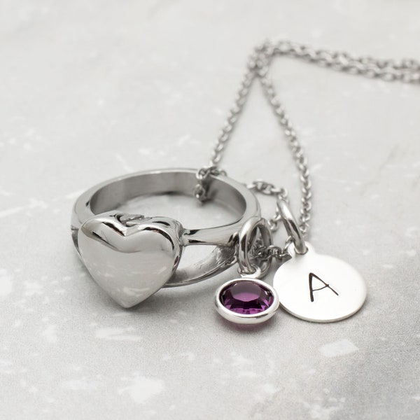 Cremation Ring Urn Ring for Ashes Ring And Necklace Set Personalized Cremation Jewelry Memorial Necklace Mourning Jewelry Urn Jewelry