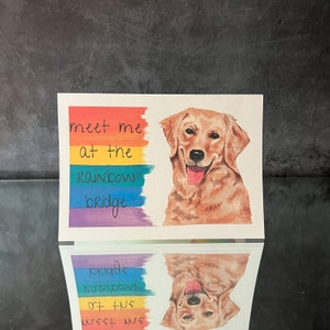 Rainbow Bridge Golden Retriever Downloadable Sympathy Card, Print At Home Card Memorial For The Loss Of A Dog, Gift For A Grieving Friend