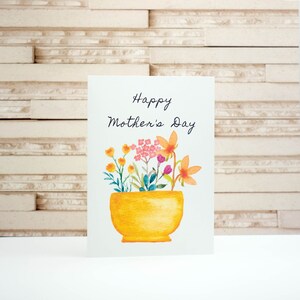 Carte de fête des mères téléchargeable, bonne fête des mères avec de jolies fleurs, impression à la maison carte et enveloppe rapide facile téléchargement instantané de dernière minute