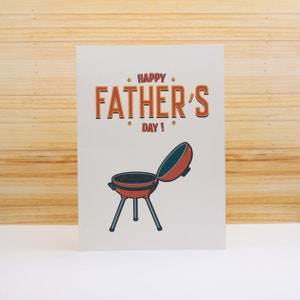 Carte de fête des pères téléchargeable, bonne fête des pères avec un barbecue à charbon de bois Impression à la maison Carte et enveloppe Facile Téléchargement instantané de dernière minute