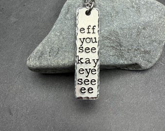 F*ck ICE eff you see kay eye see ee Necklace Resistance Jewelry Strong Woman handmade in the USA hidden message