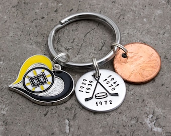 Boston Bruins Stanley Cup Wins Keychain Hockey Gift New England Sports Bruins Fan Gift Unique Gift For Sports Lover Boston Sports Wins