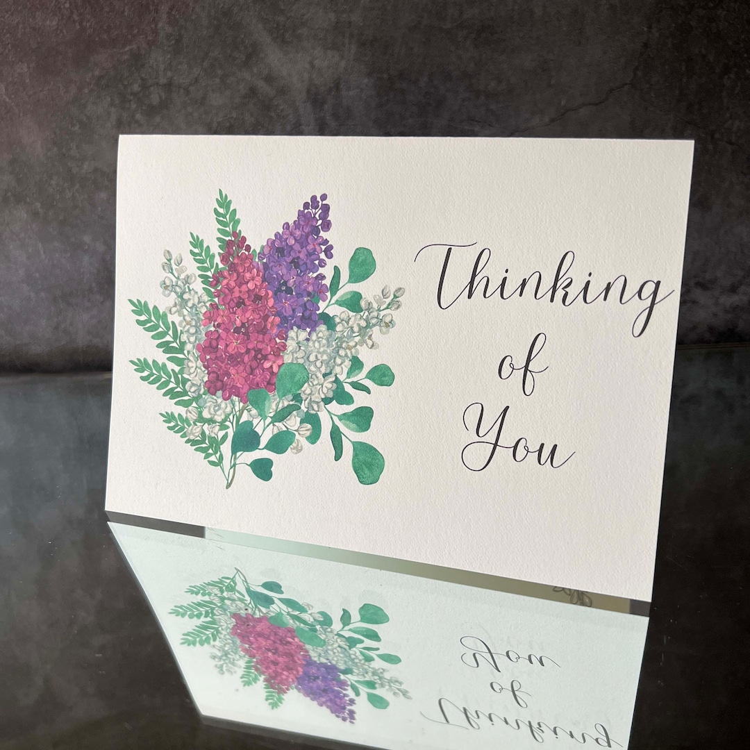 Downloadable Sympathy Card, Purple Lilac Flowers, Thinking of You Print ...