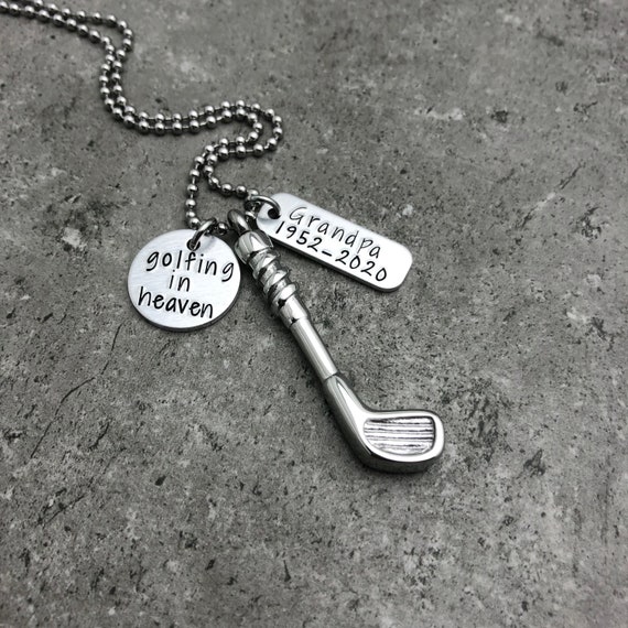 Personalized Urn Necklace Golfing in Heaven Personalized Cremation