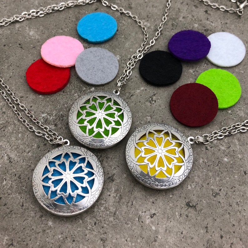 Essential Oil Diffuser Locket Aromatherapy Necklace Car Etsy