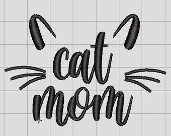 Cat mom embroidery file designs, cat embroidery design, Applique Machine pattern, customize any color. pes dst jef hus exp vp3 xxx