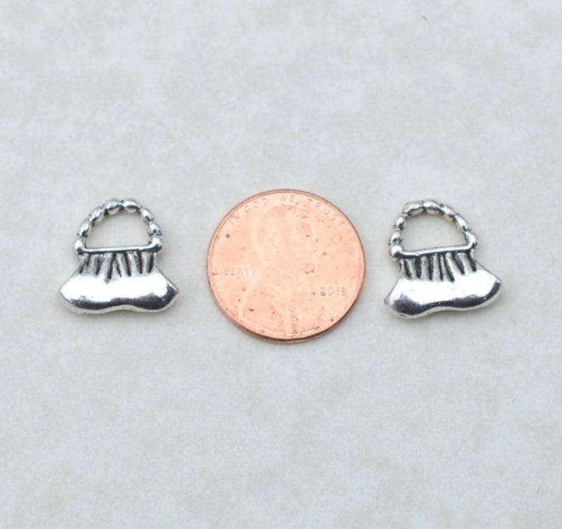 Alloy Metal Antique Silver Purse Antique Silver Charms Findings #BCH452 50 Handbag charms Loose Charms
