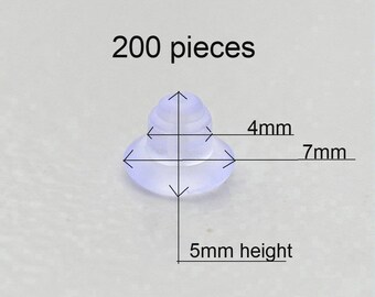 clear rubber earring backs, 7x5mm medium earring backs, 200 pieces-100 pairs