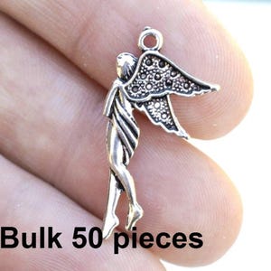 Angel Charms, Silver Angel Charms, Antique Silver, #BCH333, Bulk Jewelry Charms, Jewelry Supplies
