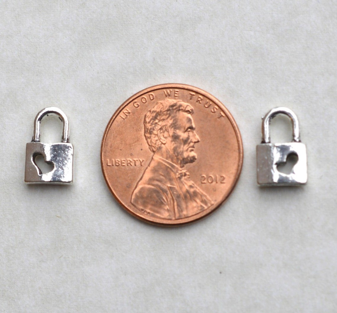 Padlock Charms Lock Charms Silver Lock Charms BCH343 Bulk Etsy
