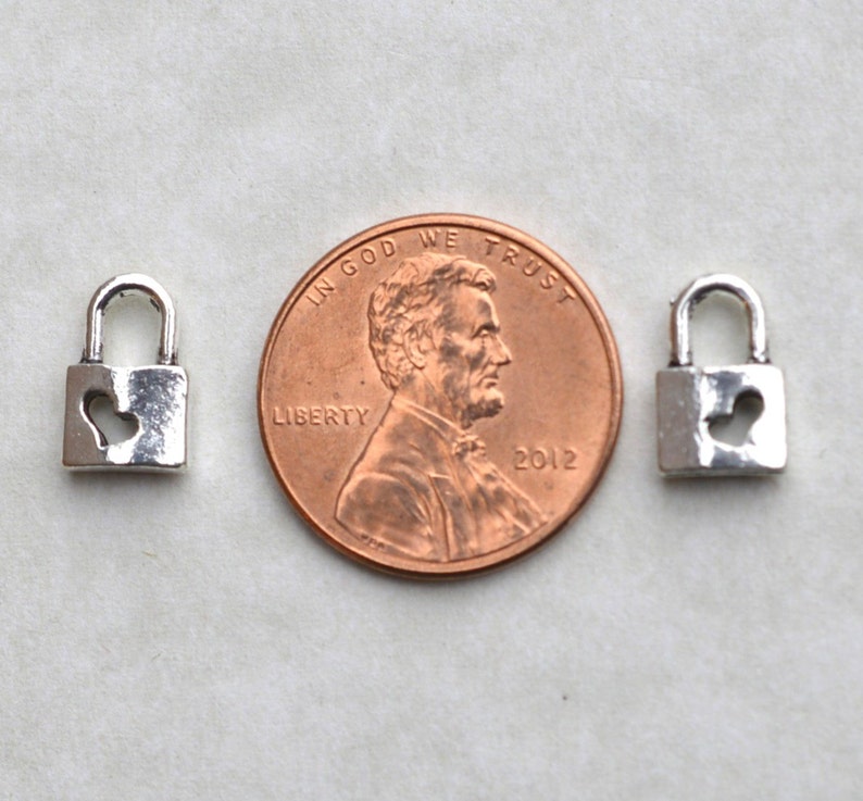 Padlock Charms Lock Charms Silver Lock Charms BCH343 Bulk Etsy