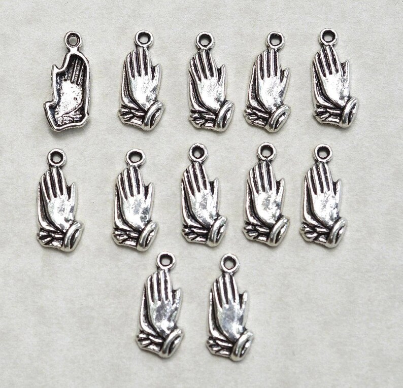 Praying Hands Charms Religious Charms Silver Charms CH364 | Etsy