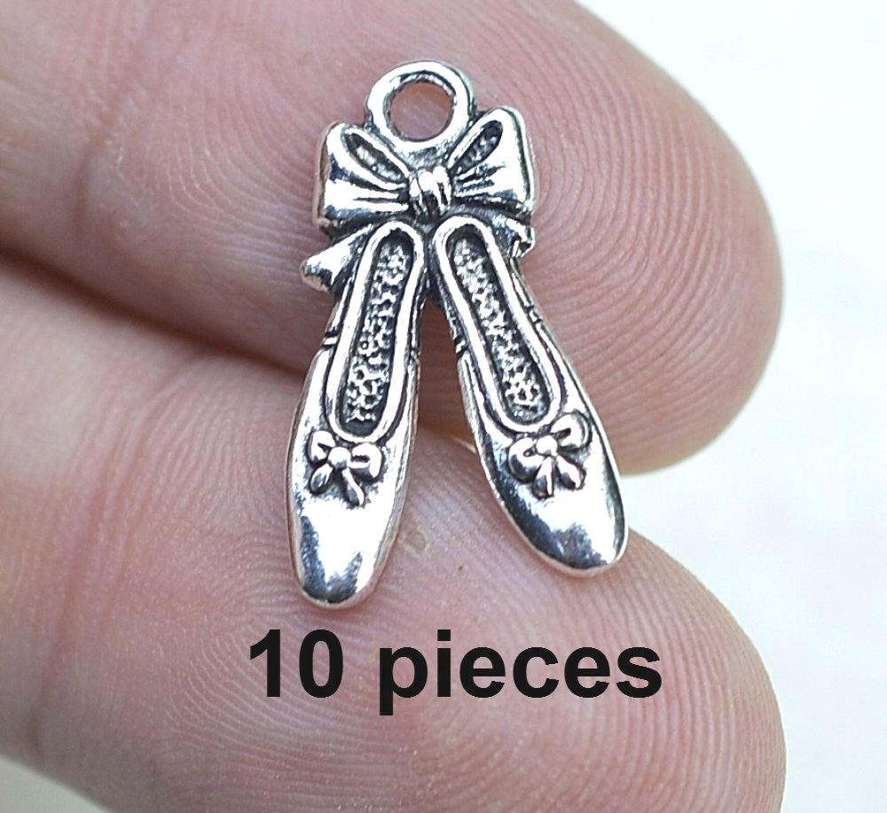 Ballet Slippers Charms Ballet Shoe Charms CH359 Antique Etsy