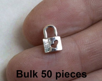 Padlock Charms, Lock Charms, Silver Lock Charms #BCH343, Bulk Charms, Silver Charms, Bracelet Charms, Supplies, Alloy Metal Charms