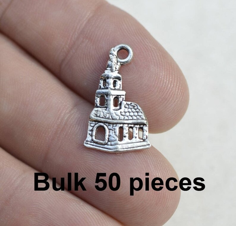 Church Charms Bulk Charms Religious Pendants Antique Silver Etsy