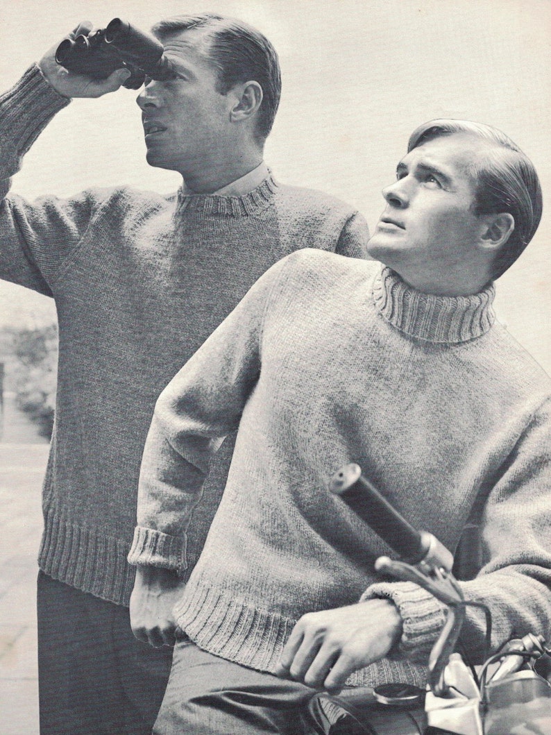 1960s Pattern, Men's Turtleneck Shirts, Cardigan, Jacket - Multi-sizes