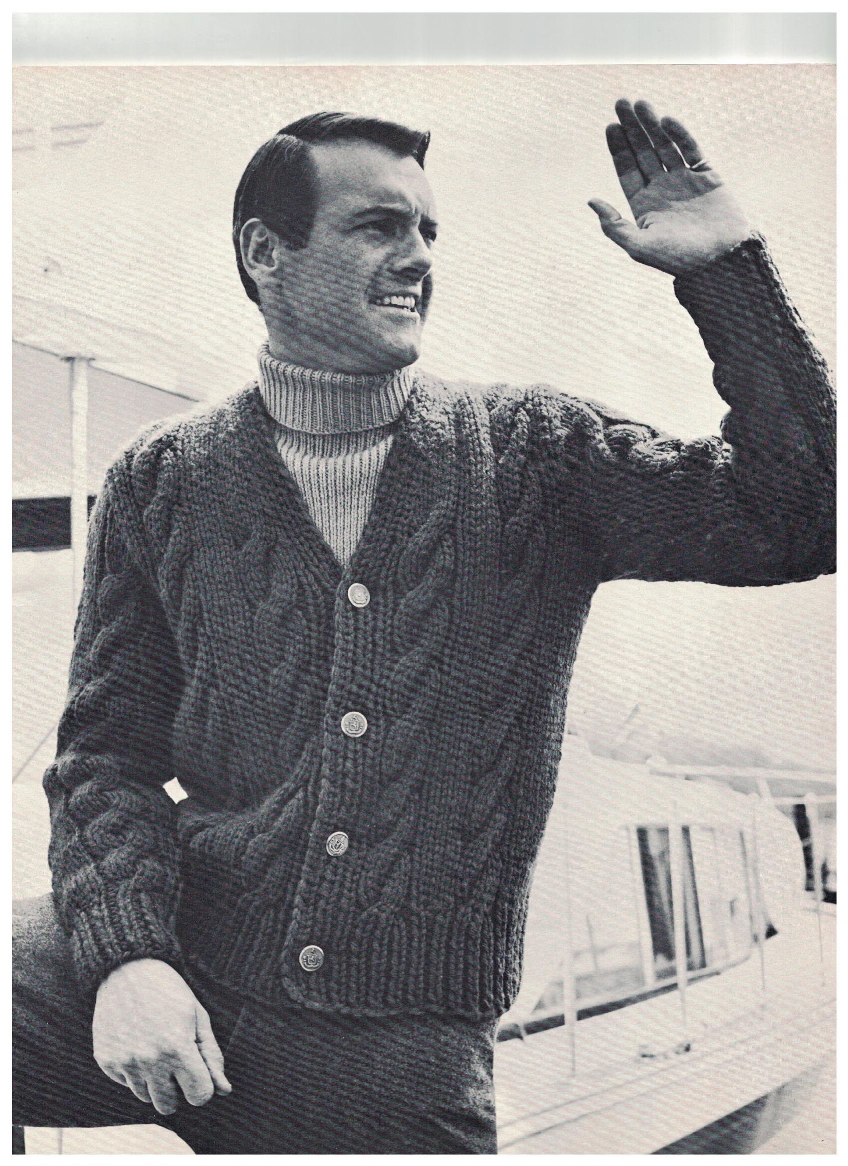 Mens Cable Knit Cardigan Sweater & Dickey Knitting Pattern Mens Cable Knit Cardigan Sweater & Dickey Knitting Pattern