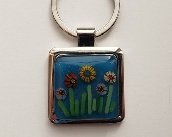Fused Glass Keychain - The piece that makes you not want to lose your keys!