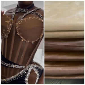 corset mesh FABRIC for making transparent corsets/ corset fabric /non stretch mesh (new shades available)